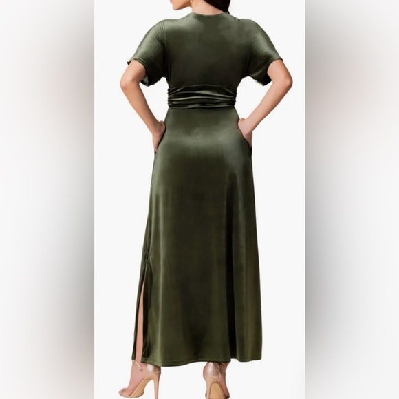 Kiyonna Verona Deep Olive Velvet Evening Size Medium - Picture 6 of 6
